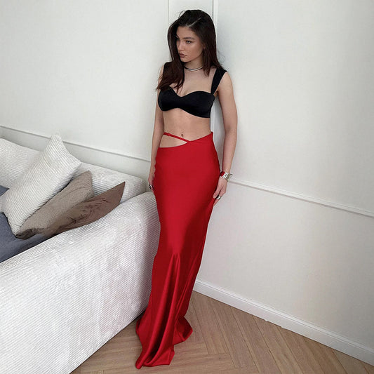 Hollow-out Bodycon Maxi Skirt