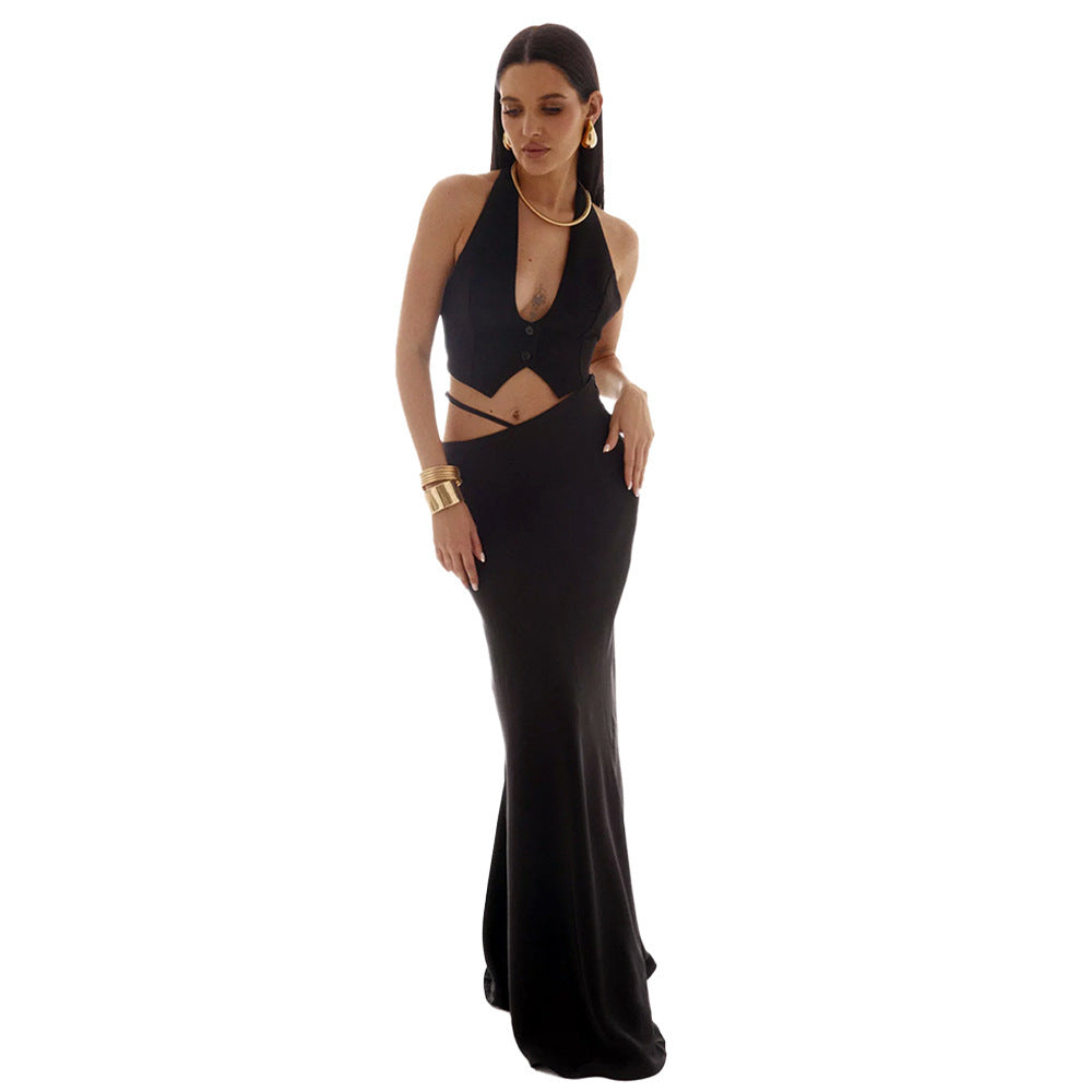 Hollow-out Bodycon Maxi Skirt